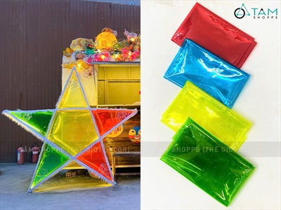 Màn nhựa dẻo PVC màu trong suốt làm lồng đèn [Khổ 1m2 - dày đẹp] PK-GIAYMAU-02