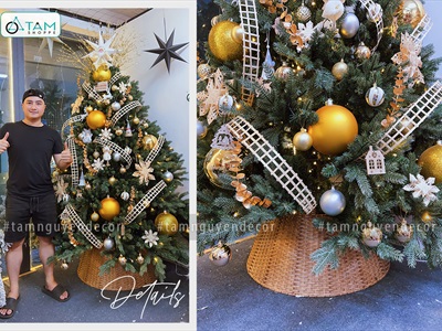 Nan tre cắm hoa trang trí cây thông Noel bản 5cm dài 1m [Loại đẹp - đan kĩ] NANTRE-01