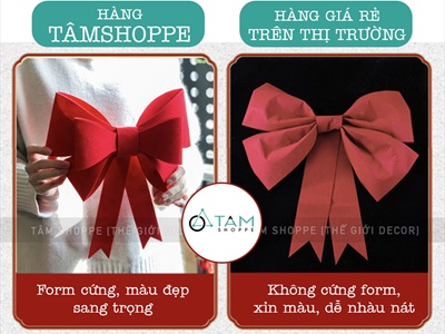 Nơ đỏ vải nỉ cứng cỡ lớn [Cắt sẵn - tự ghép dễ dàng] PK-NO-03