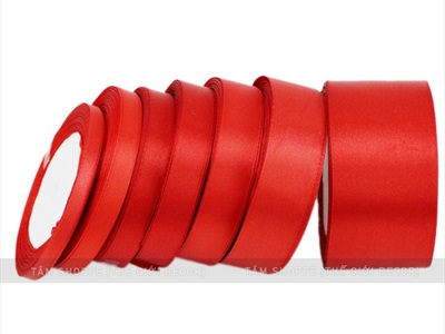 Ruy băng đỏ vải lụa satin cuộn 22m nhiều cỡ RUYBANG-13