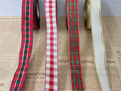 Ruy băng vải hoạ tiết sọc caro sang xịn [Nhiều kiểu - Cuộn 20m] RUYBANG-17