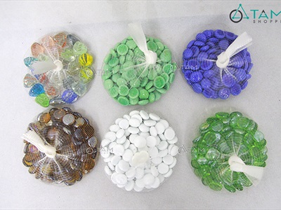 Sỏi thuỷ tinh viên tròn 2cm [Túi lưới 300gr - Nhiều màu] SOIDA-04