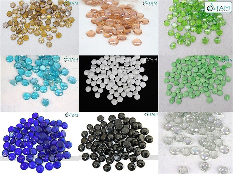 Sỏi thuỷ tinh viên tròn 2cm [Túi lưới 300gr - Nhiều màu] SOIDA-04