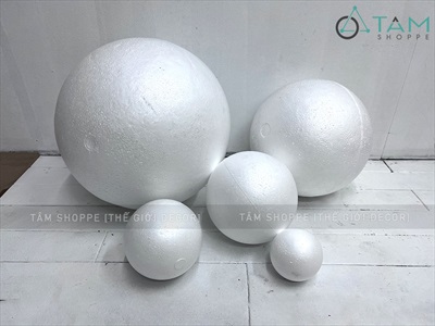 Trái banh xốp cầu xốp tròn làm châu Noel, người tuyết [ĐK10-40cm - Đặc ruột] PHOI-DIY-01