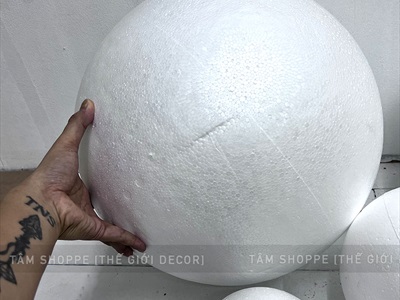 Trái banh xốp cầu xốp tròn làm châu Noel, người tuyết [ĐK10-40cm - Đặc ruột] PHOI-DIY-01