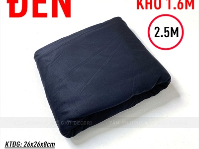 Vải Đen - Trắng trơn thun xịn decor khổ 1m6 PK-VAI-08