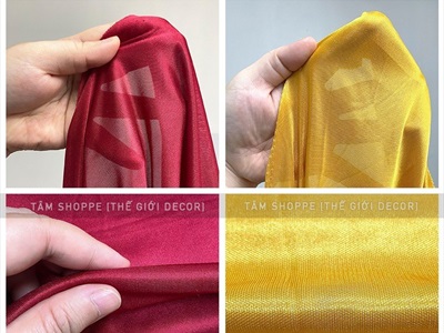 Vải Đỏ đô - Vàng gold thun xịn decor khổ 1m6 PK-VAI-01