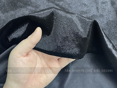 Vải nhung đen khổ 1m6 [bán theo 1m tới] PK-VAI-11