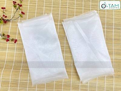 Vải voan cát màu trắng ửng sáng làm cá chép, làm hoa [khổ 150cm -1 mét tới] PK-VAI-12
