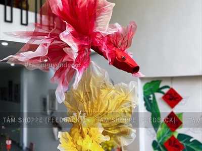 Vải voan cát màu trắng ửng sáng làm cá chép, làm hoa [khổ 150cm -1 mét tới] PK-VAI-12