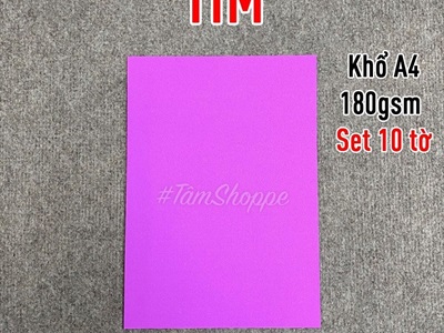 Xấp 10 tờ giấy màu cứng khổ A4 180gsm PKHM-GIAY-01
