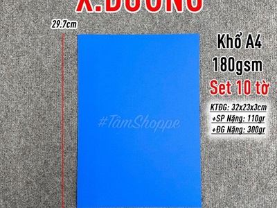 Xấp 10 tờ giấy màu cứng khổ A4 180gsm PKHM-GIAY-01
