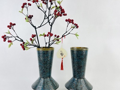 Dây treo lá bồ đề vàng chữ thư pháp PKT-TET-01