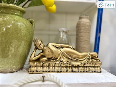 Tượng Phật nằm trang trí để bàn [Dài 23cm - Giả cổ] TUONGPHAT-03