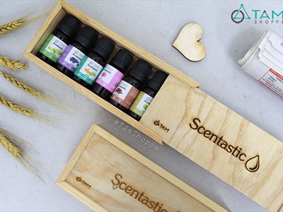 Set 7 chai tinh dầu thiên nhiên Scentastic 10ml [ Tặng hộp gỗ ]