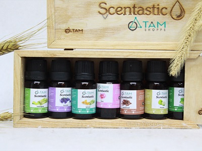 Set 7 chai tinh dầu thiên nhiên Scentastic 10ml [ Tặng hộp gỗ ]