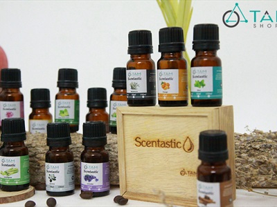 Set 7 chai tinh dầu thiên nhiên Scentastic 10ml [ Tặng hộp gỗ ]